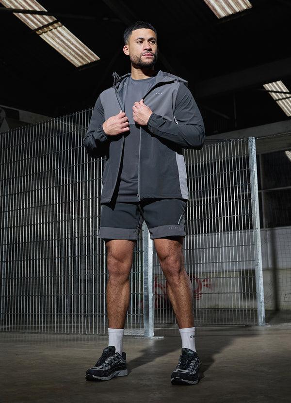 Gym King Advance Tracksuit Top Black/Fossil Grey