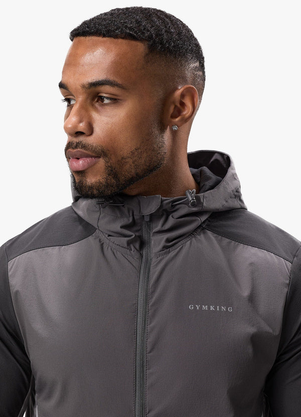 Gym King Advance Tracksuit Top Black/Fossil Grey