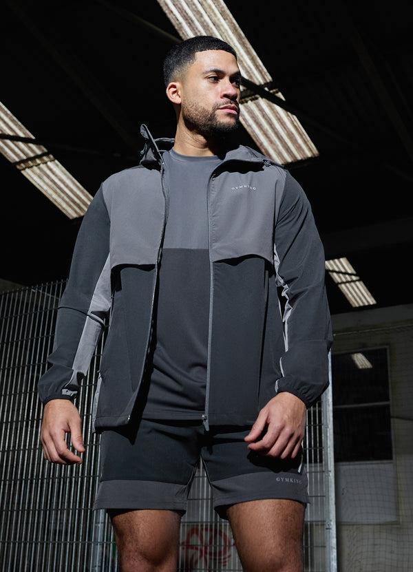 gym king Advance Tracksuit Top Black/Fossil Grey