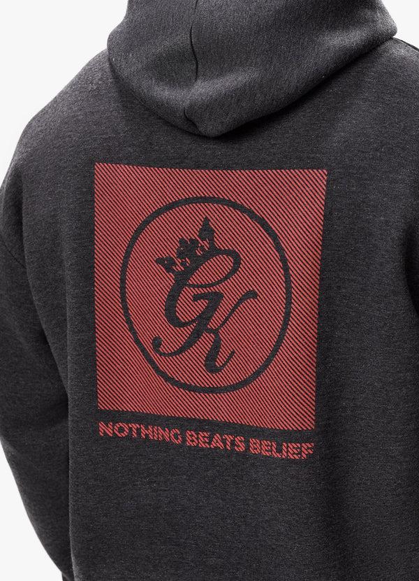 Gym King Belief Fleece Hood Charcoal Marl