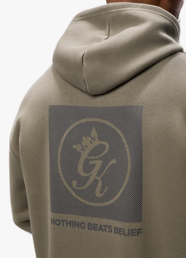 Gym King Belief Fleece Hood Khaki
