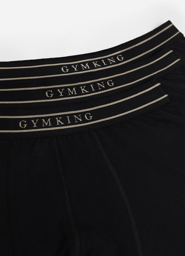 Gym King Boxers (3PK) Black/Gold