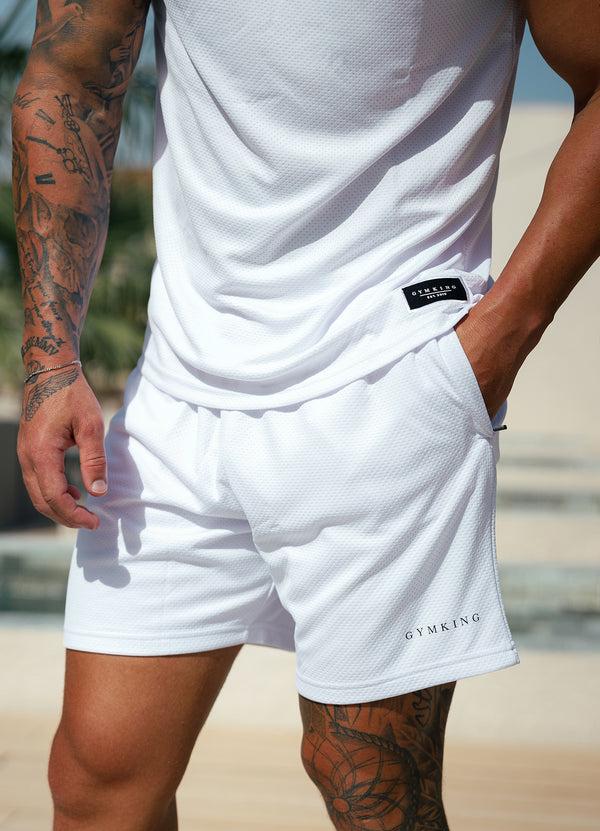 Gym King Brooklyn Mesh Short White