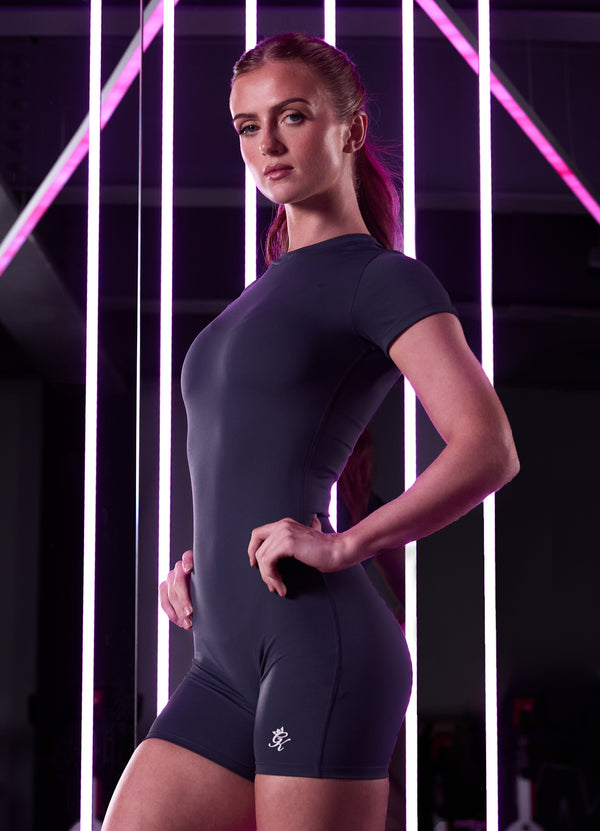 gym king Cap Sleeve Unitard Midnight Blue