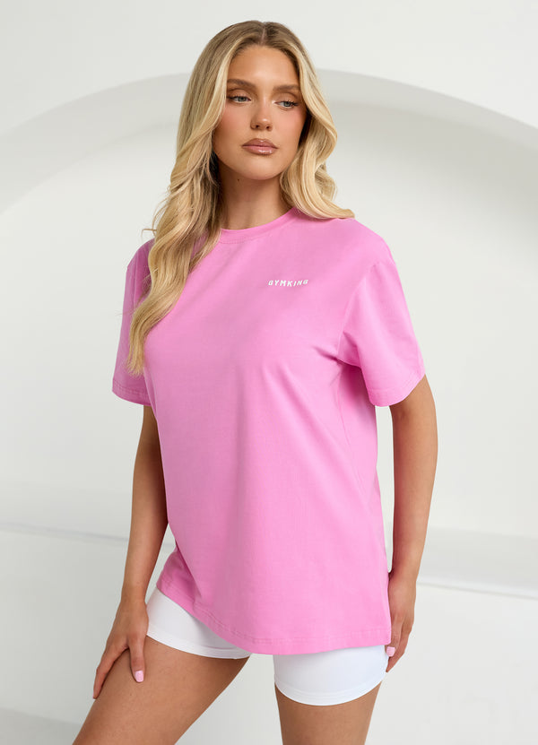 Gym King Challenge Boyfriend Tee Bubblegum Pink