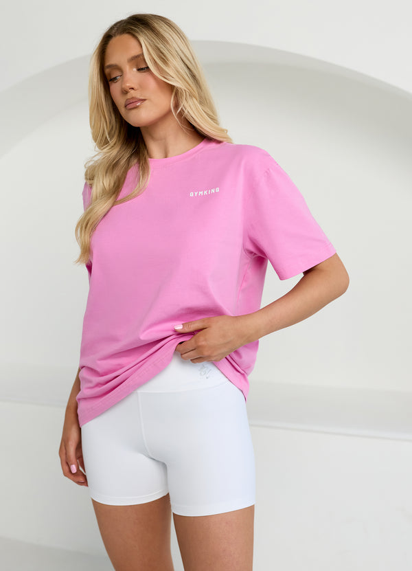 Gym King Challenge Boyfriend Tee Bubblegum Pink