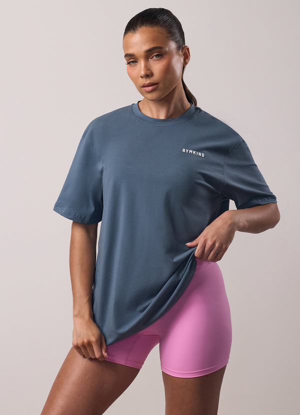 gym king Challenge Boyfriend Tee Storm Blue