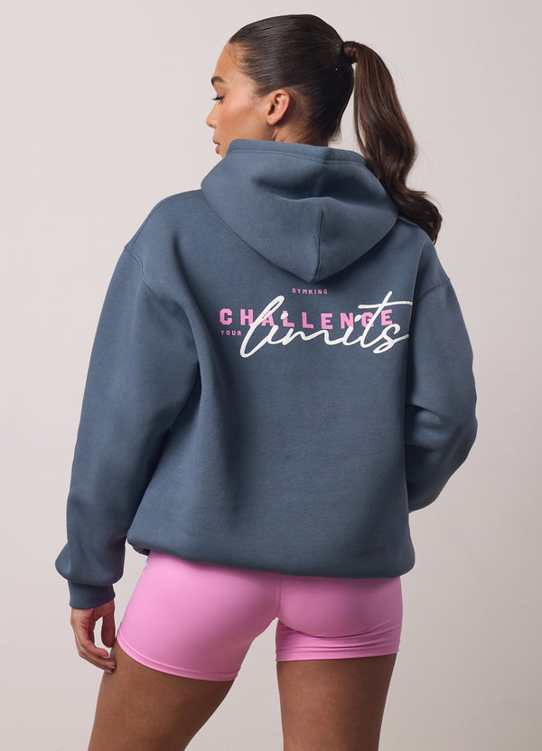 Gym King Challenge Relaxed Fit Hood Storm Blue