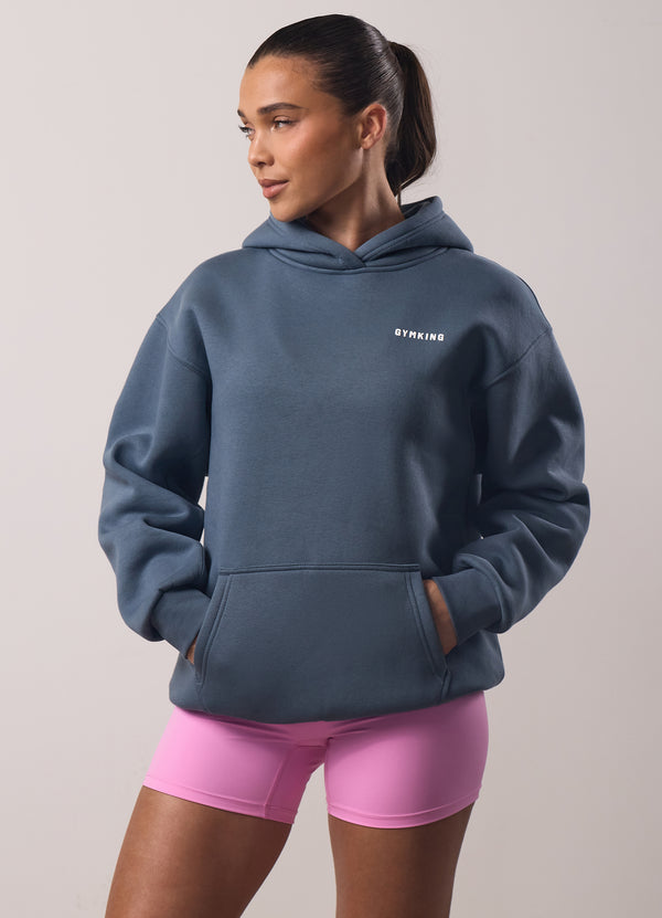 Gym King Challenge Relaxed Fit Hood Storm Blue