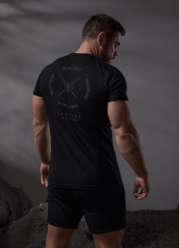 Gym King Compass Tee Black