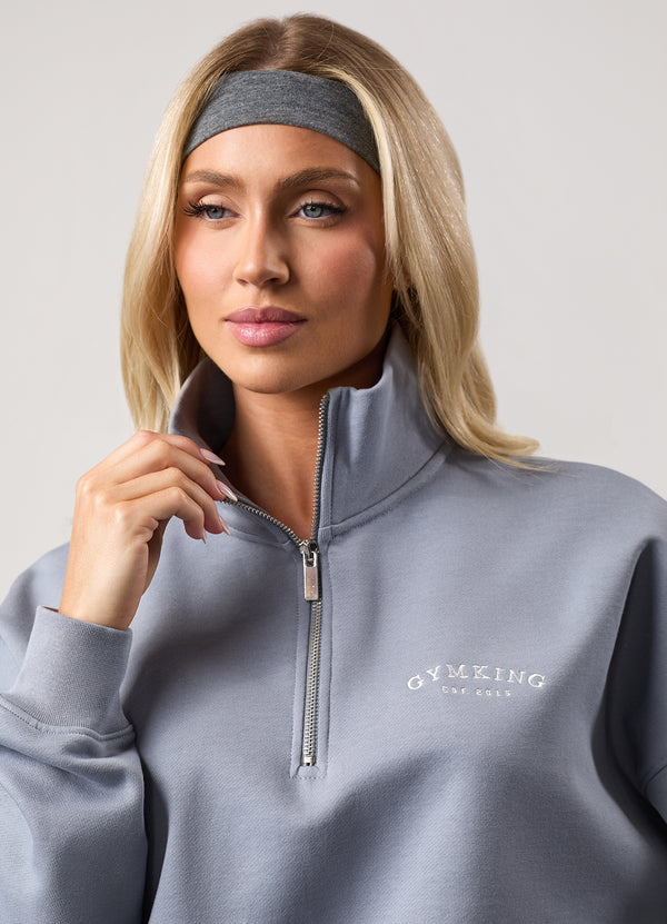 Gym King Compose 1/4 Zip Funnel Blue Mist