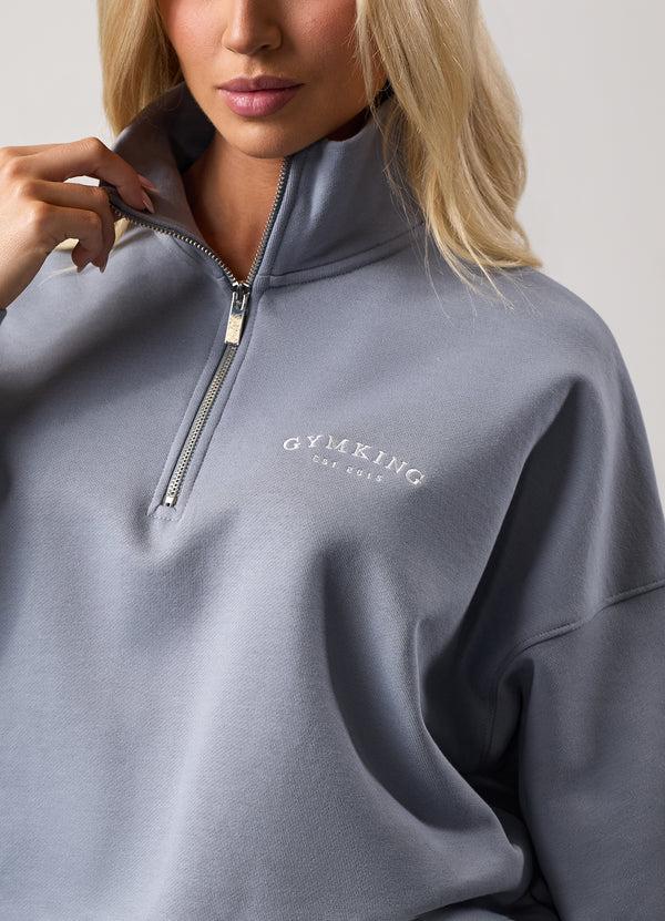 Gym King Compose 1/4 Zip Funnel Blue Mist