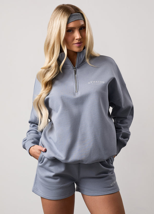 gym king Compose 1/4 Zip Funnel Blue Mist