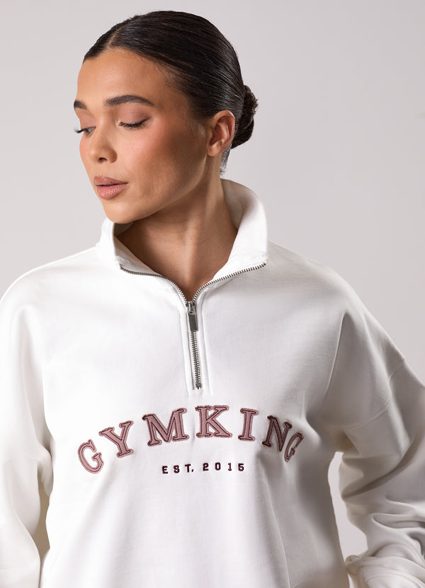 Gym King Compose 1/4 Zip Funnel Cream