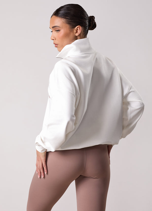 gym king Compose 1/4 Zip Funnel Cream