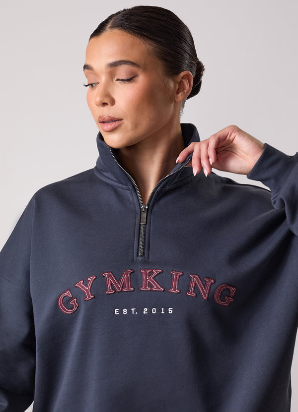 Gym King Compose 1/4 Zip Funnel Midnight Blue