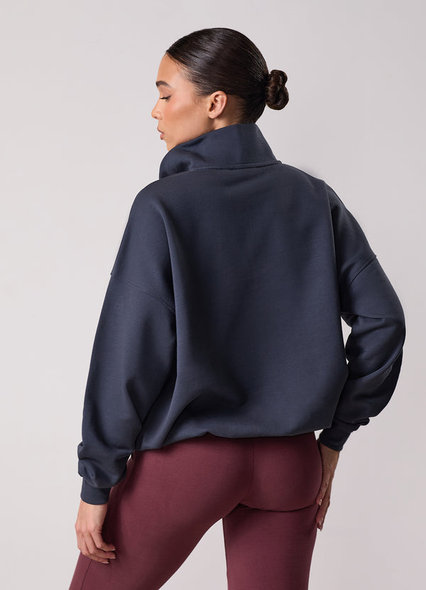 gym king Compose 1/4 Zip Funnel Midnight Blue