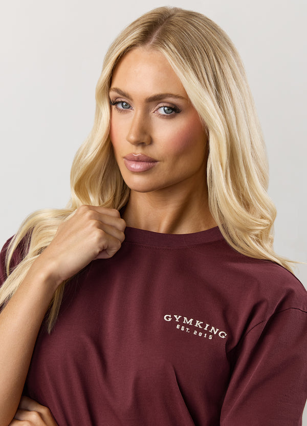 Gym King Compose Cotton BF Tee Deep Cherry