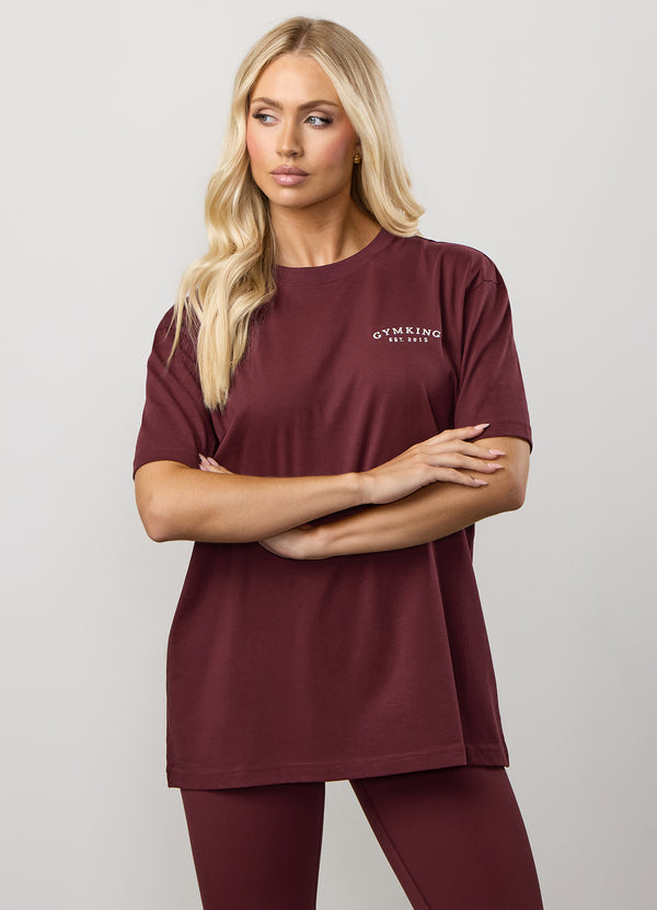 gym king Compose Cotton BF Tee Deep Cherry