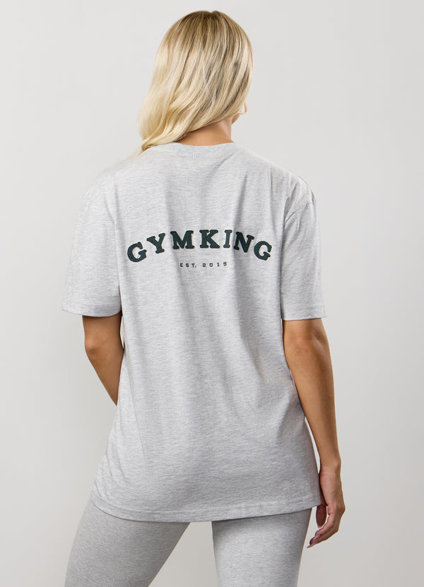 Gym King Compose Cotton BF Tee Snow Marl