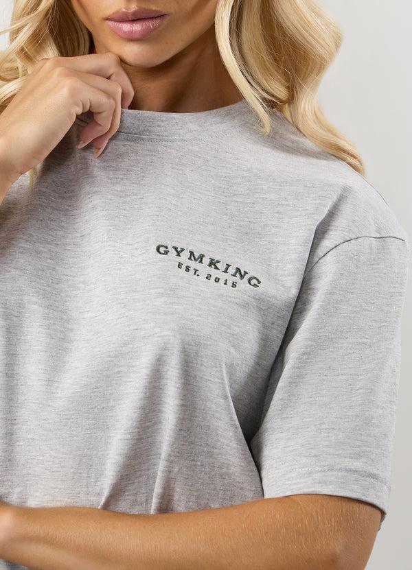 Gym King Compose Cotton BF Tee Snow Marl