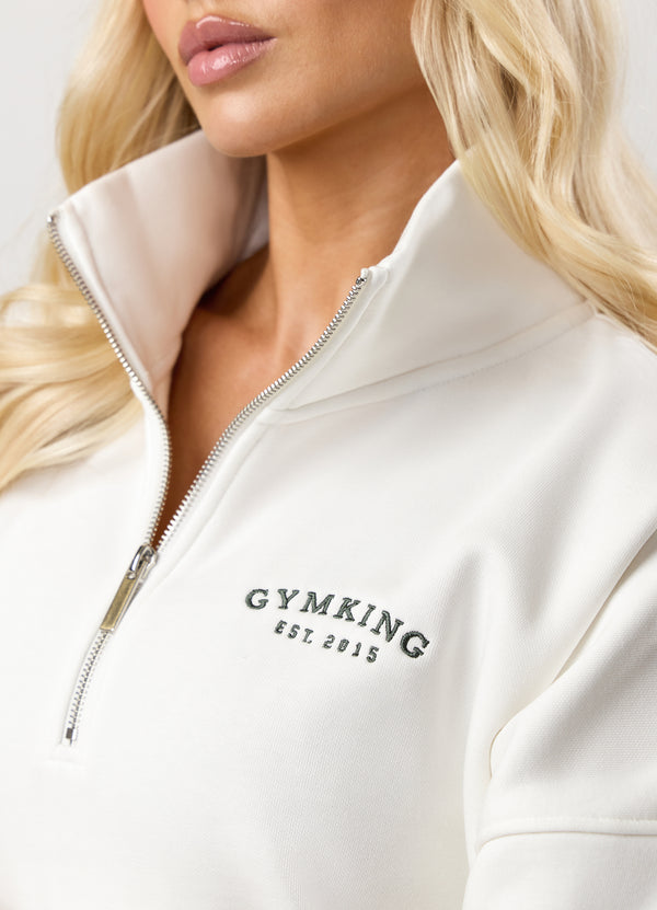 Gym King Compose Fleece 1/4 Zip Funnel Cream