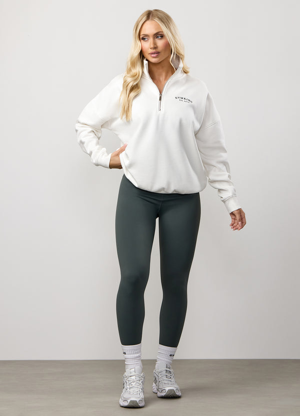 Gym King Compose Fleece 1/4 Zip Funnel Cream