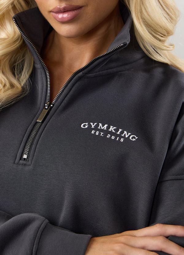Gym King Compose Fleece 1/4 Zip Funnel Dark Pewter
