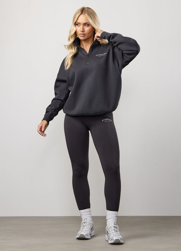 Gym King Compose Fleece 1/4 Zip Funnel Dark Pewter