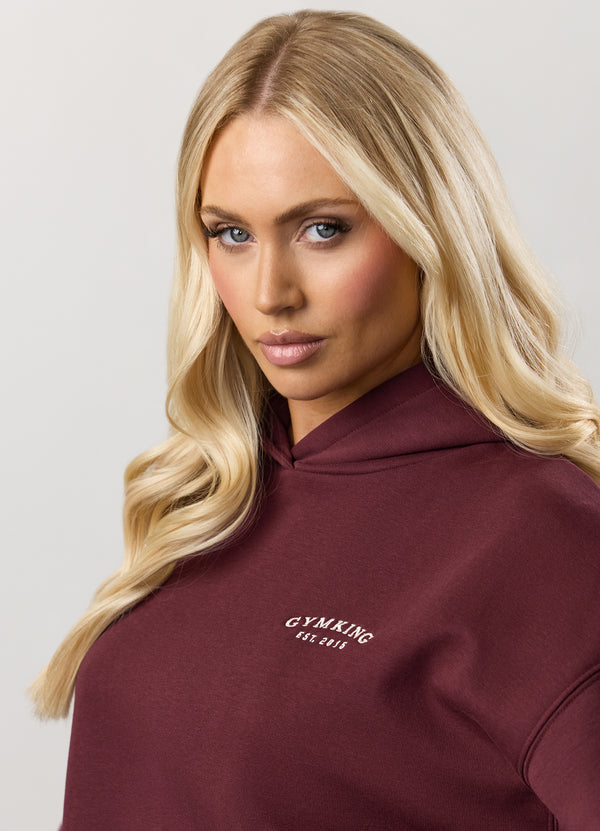 Gym King Compose Fleece Oversized Hood Deep Cherry