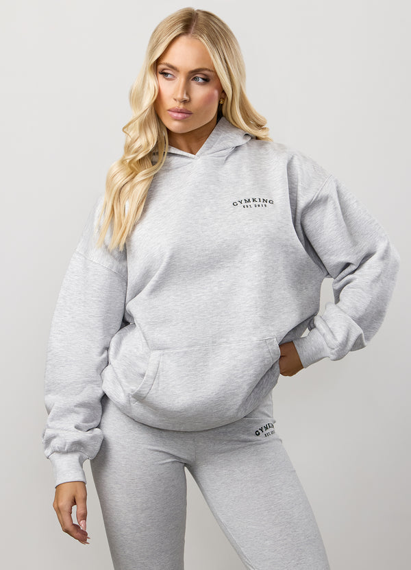 gym king Compose Fleece Oversized Hood Snow Marl