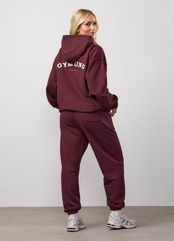 Gym King Compose Fleece Relaxed Jogger Deep Cherry