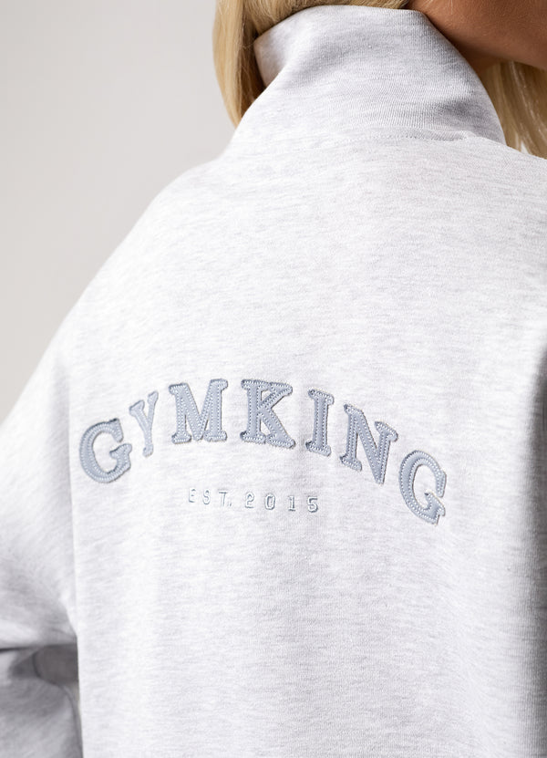 Gym King Compose Full Zip Funnel Snow Marl