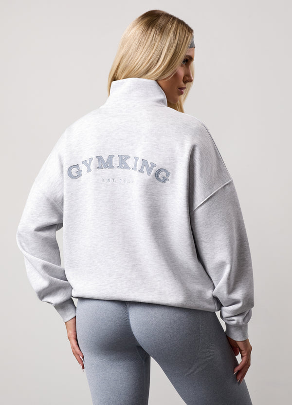 gym king Compose Full Zip Funnel Snow Marl