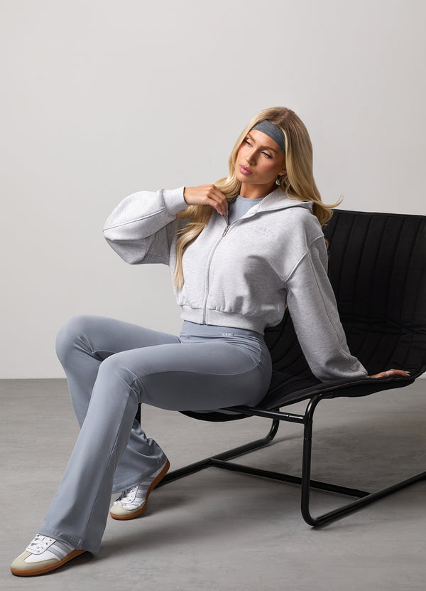 Gym King Compose Full Zip Hood Snow Marl