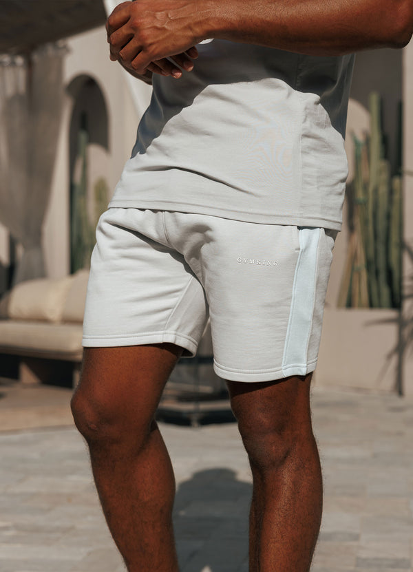 gym king Contrast Panel Short Light Grey/Sky Blue
