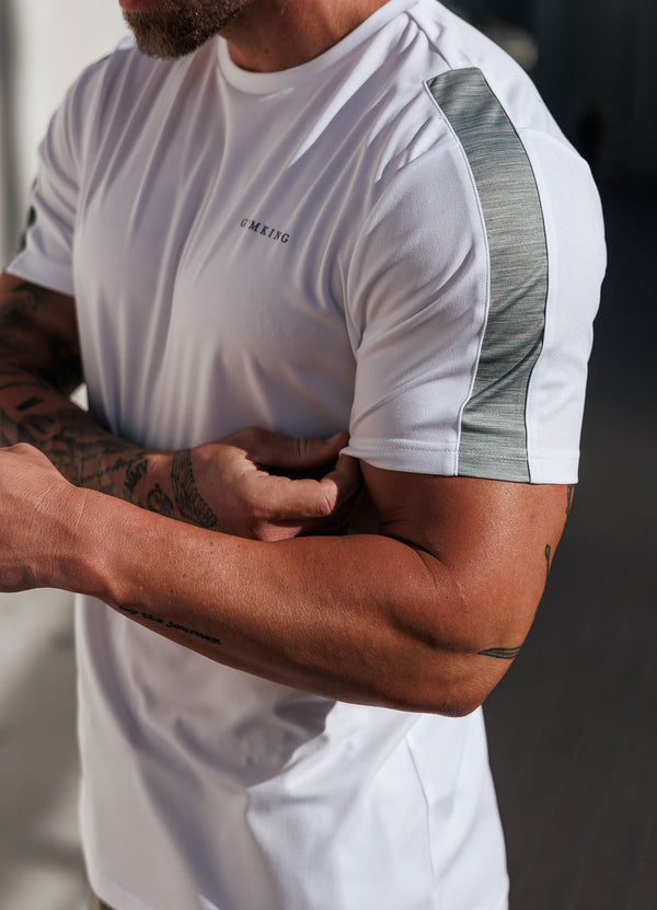 gym king Core Plus Poly 2.0 Tee White/Soft Khaki