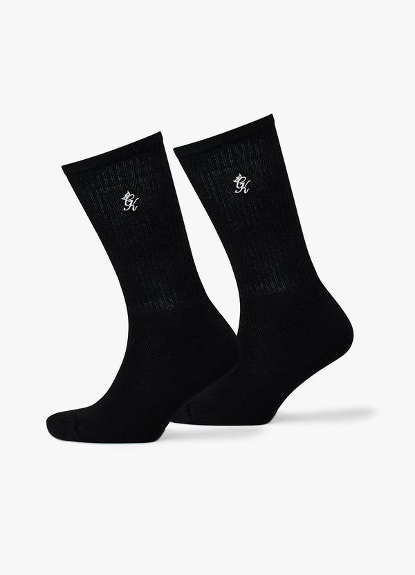 gym king Core Sock (2pk) Black/White