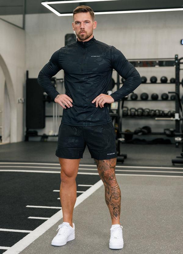 Gym King Debossed Camo Short 5" Black