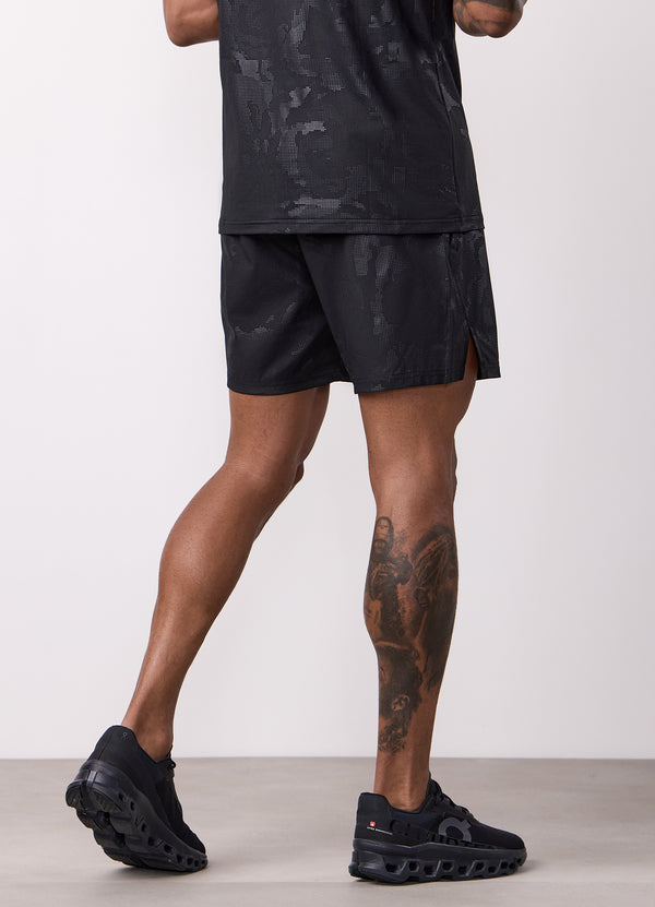 Gym King Debossed Camo Short 5" Black/Gold