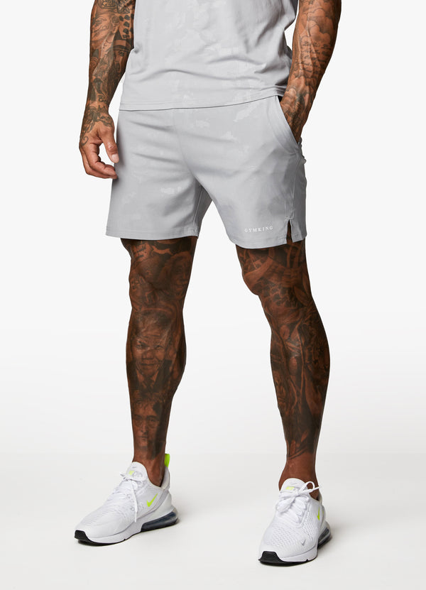 Gym King Debossed Camo Short 5" Cloudy Grey