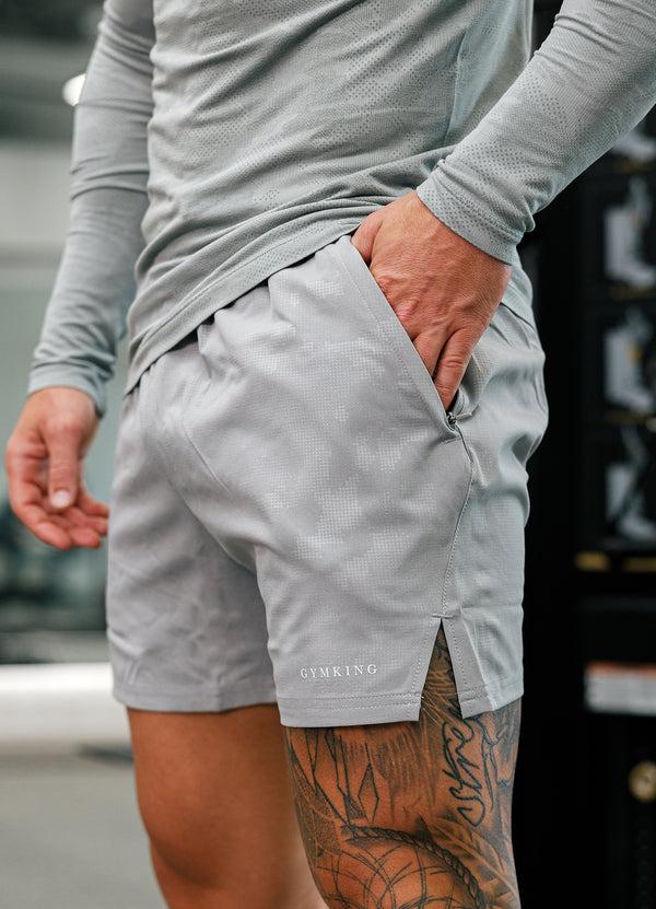 gym king Debossed Camo Short 5" Cloudy Grey