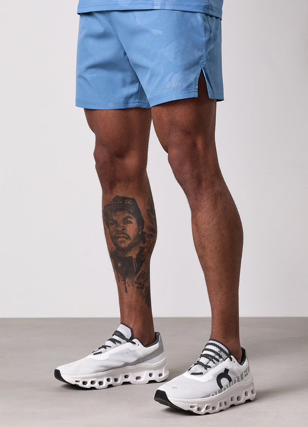Gym King Debossed Camo Short 5" Coastal Blue