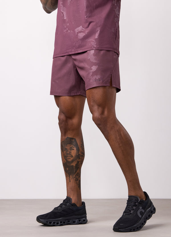 gym king Debossed Camo Short 5" Mulberry