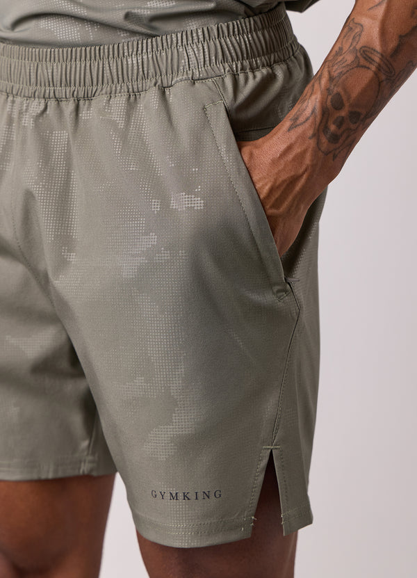 Gym King Debossed Camo Short 5" Olive
