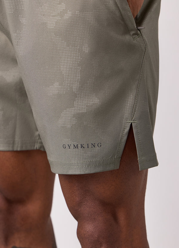 Gym King Debossed Camo Short 5" Olive