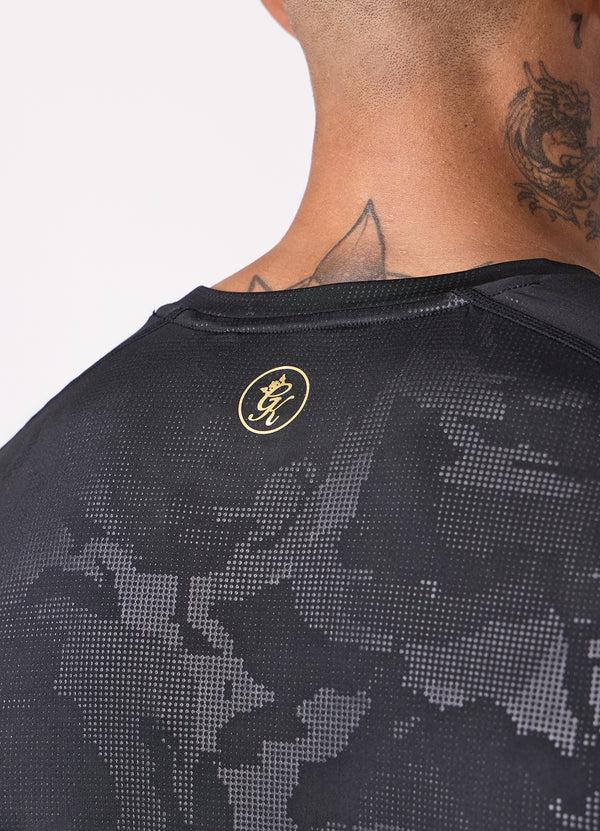 Gym King Debossed Camo Tee Black/Gold