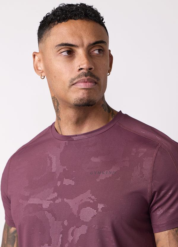 Gym King Debossed Camo Tee Mulberry