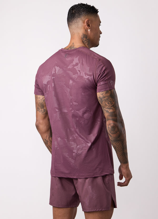 gym king Debossed Camo Tee Mulberry