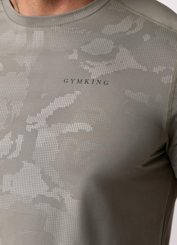Gym King Debossed Camo Tee Olive